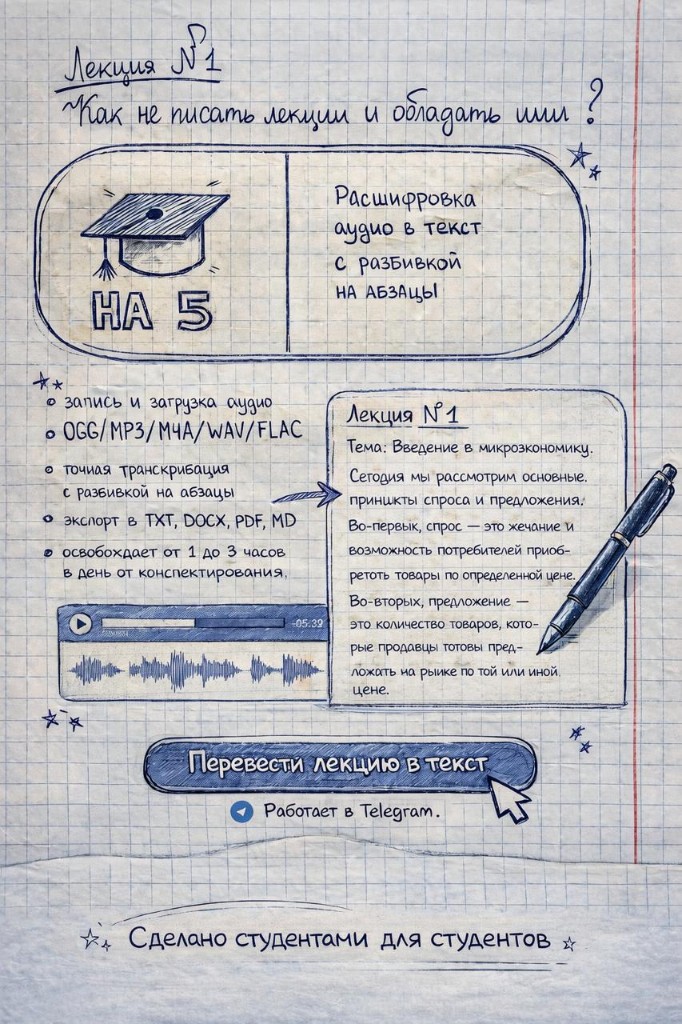 На 5 — расшифровка лекций